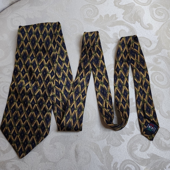 MULBERRY Made in Italy Vintage Handcrafted Silk Abstract Print Tie - Picture 2 of 5